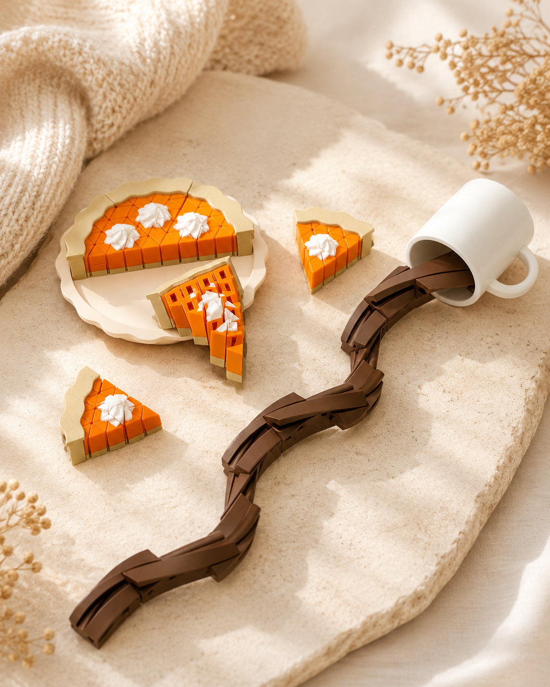3D Printed Pretend Pie and Hot Cocoa Play Set